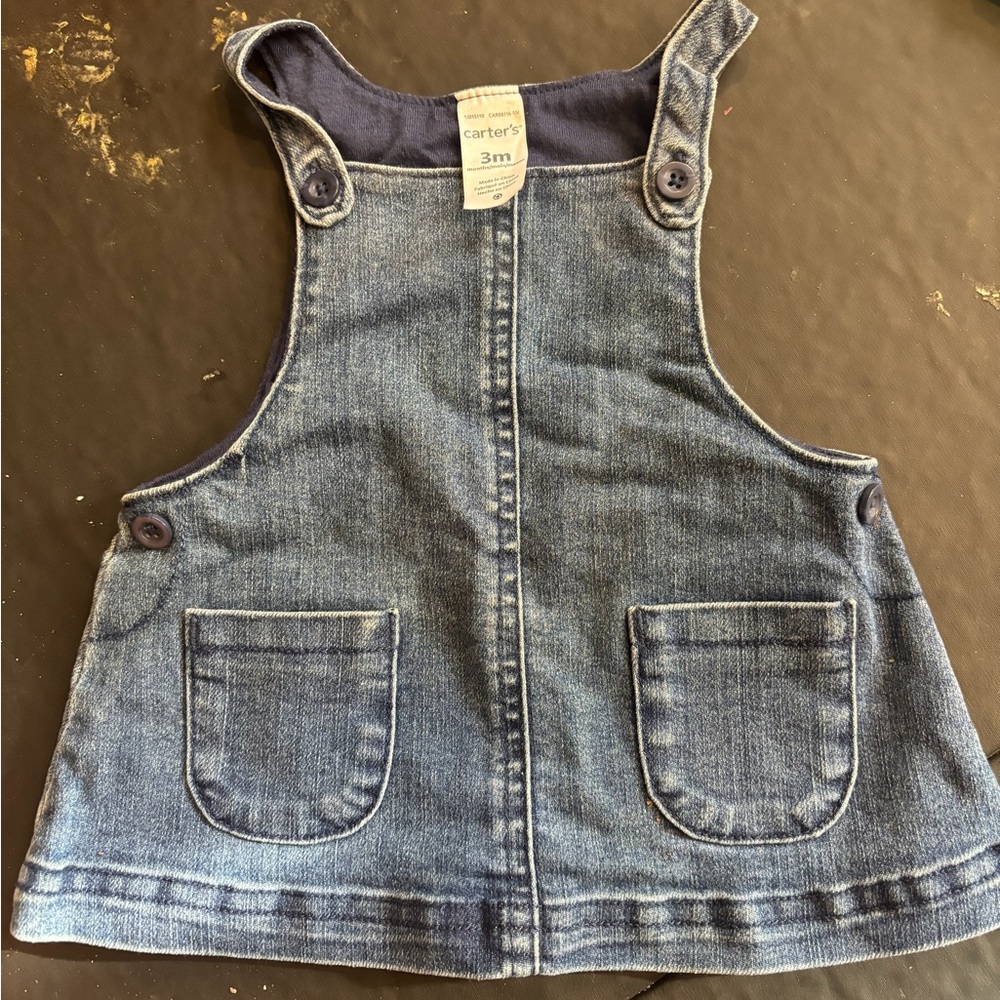 Carter's jean pocket jumper dress size 3 months